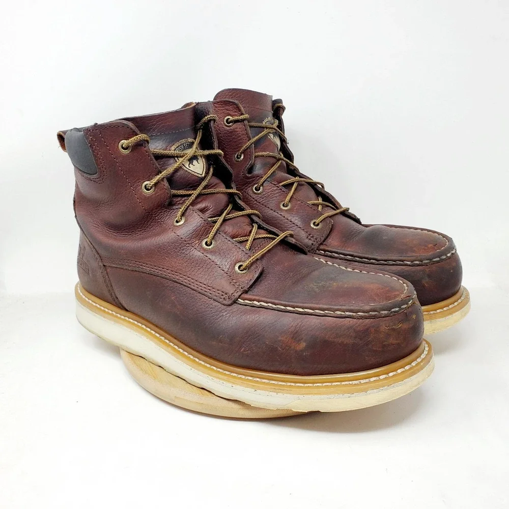 Red Wing Irish Setter Boots Mens 13 E2 WIDE Ashby Leather Safety Moc Toe Work